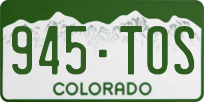 CO license plate 945TOS