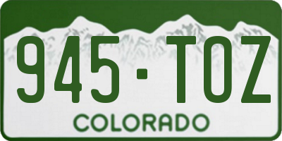 CO license plate 945TOZ