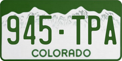 CO license plate 945TPA