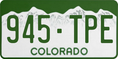 CO license plate 945TPE
