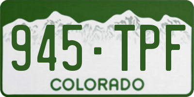 CO license plate 945TPF