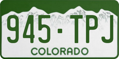 CO license plate 945TPJ