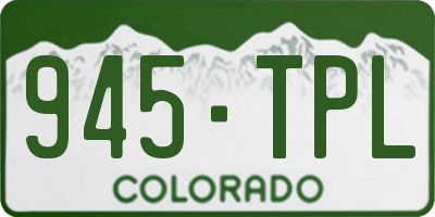 CO license plate 945TPL