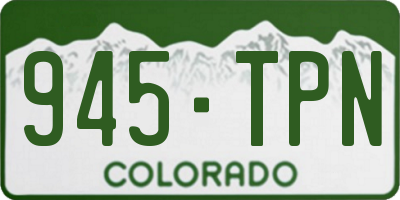 CO license plate 945TPN
