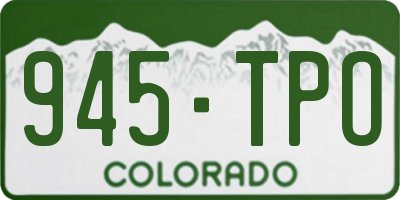 CO license plate 945TPO