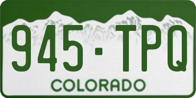 CO license plate 945TPQ
