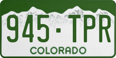 CO license plate 945TPR