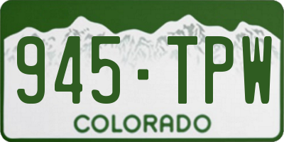 CO license plate 945TPW