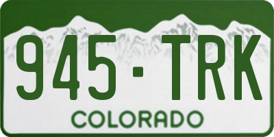 CO license plate 945TRK