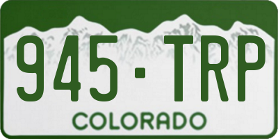 CO license plate 945TRP