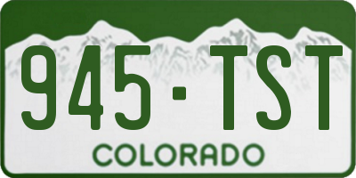 CO license plate 945TST