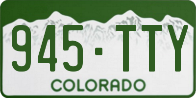 CO license plate 945TTY
