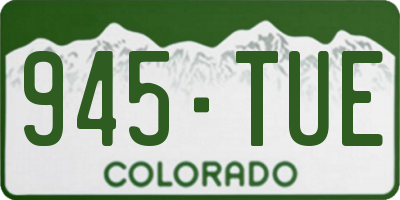 CO license plate 945TUE