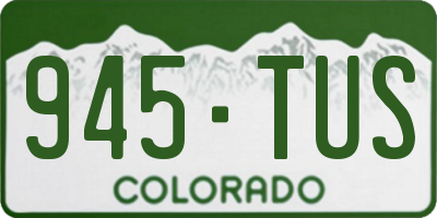CO license plate 945TUS