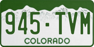 CO license plate 945TVM