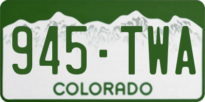 CO license plate 945TWA
