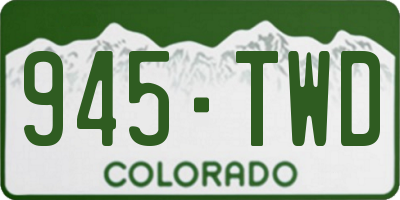 CO license plate 945TWD