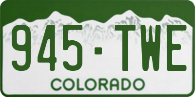 CO license plate 945TWE