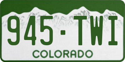CO license plate 945TWI