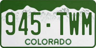 CO license plate 945TWM