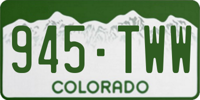 CO license plate 945TWW