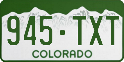 CO license plate 945TXT