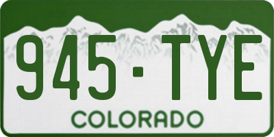 CO license plate 945TYE
