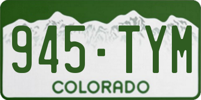 CO license plate 945TYM