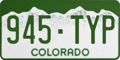 CO license plate 945TYP