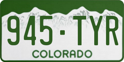 CO license plate 945TYR