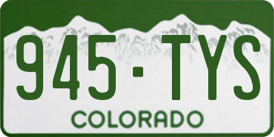 CO license plate 945TYS
