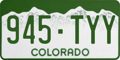 CO license plate 945TYY