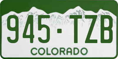 CO license plate 945TZB