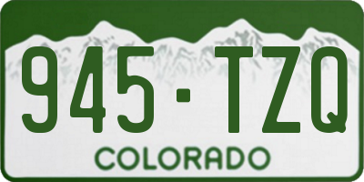 CO license plate 945TZQ