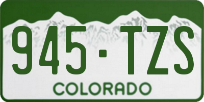 CO license plate 945TZS