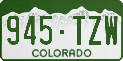 CO license plate 945TZW