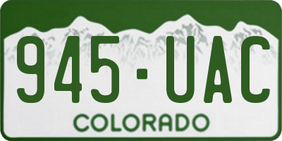 CO license plate 945UAC
