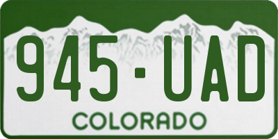 CO license plate 945UAD