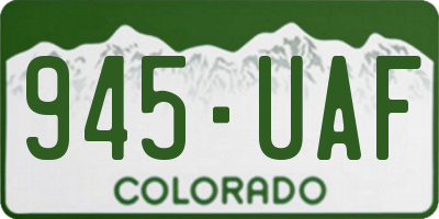 CO license plate 945UAF