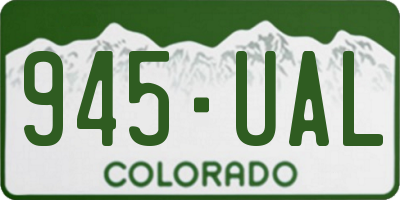 CO license plate 945UAL