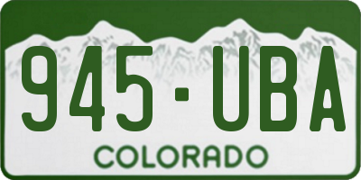 CO license plate 945UBA