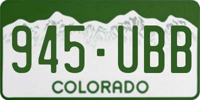 CO license plate 945UBB
