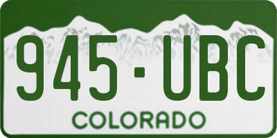 CO license plate 945UBC