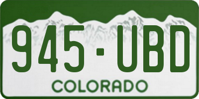 CO license plate 945UBD
