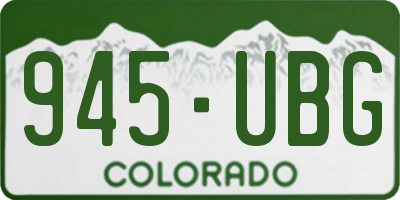 CO license plate 945UBG