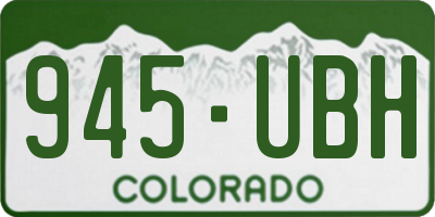 CO license plate 945UBH