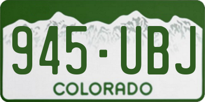 CO license plate 945UBJ