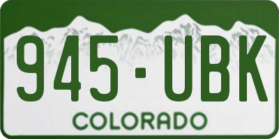 CO license plate 945UBK