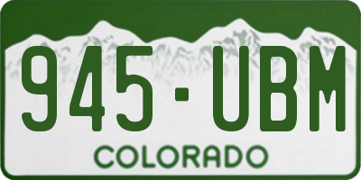 CO license plate 945UBM
