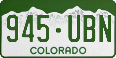 CO license plate 945UBN